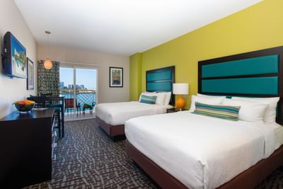 Two Queen Beds at Pool View bedroom in Shephard's Beach Resort