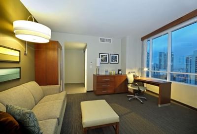 Deluxe King with sofa, desk and city view at MARlNN Place Financial District, best hotels in Panama City