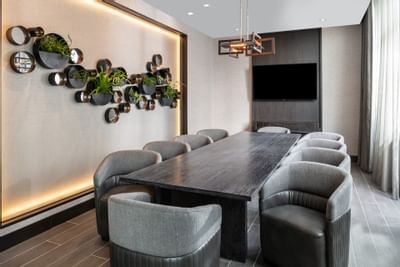 Boardroom table set up at The Portsmouth Collection