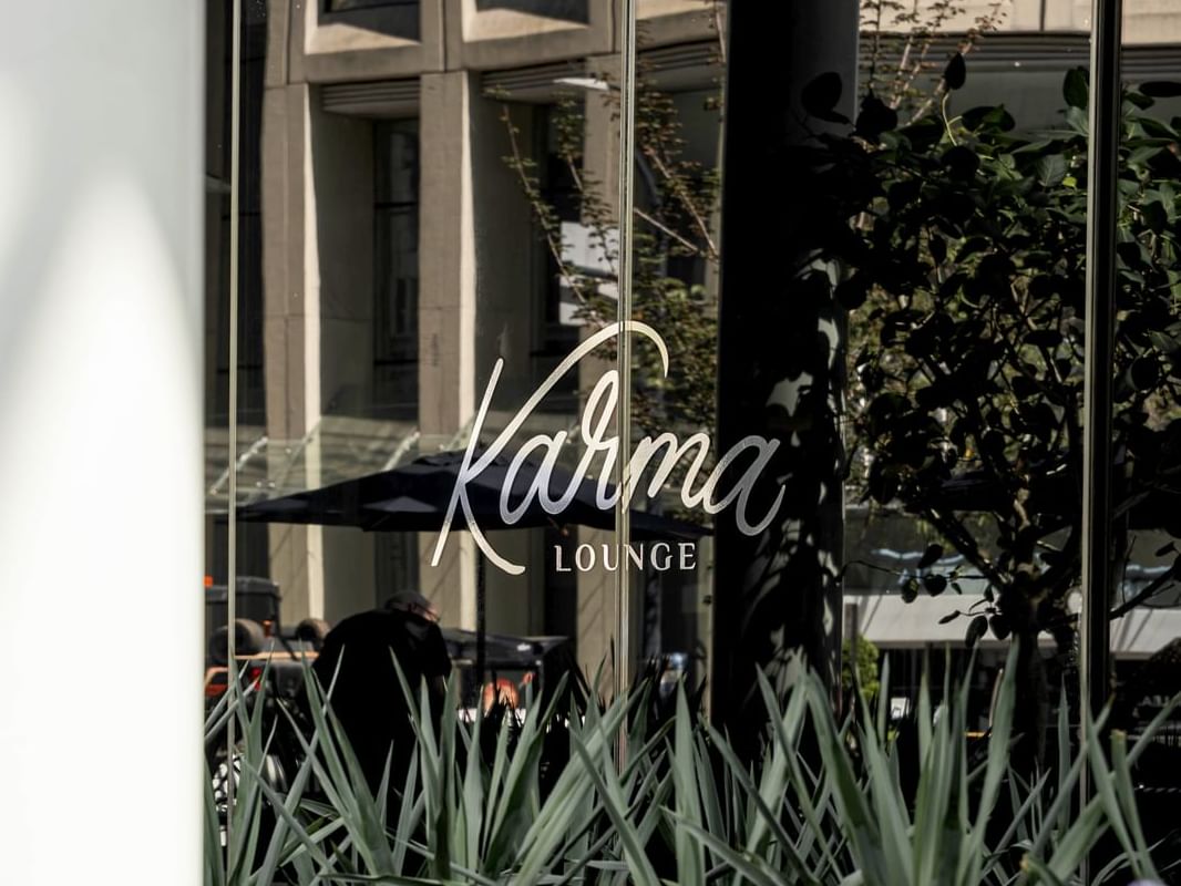 Karma patio with paradox logo