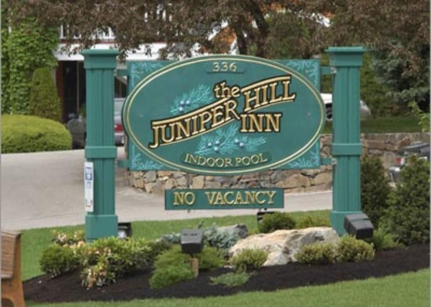 Close-up of the board at Juniper Hill Inn by Ogunquit Collection