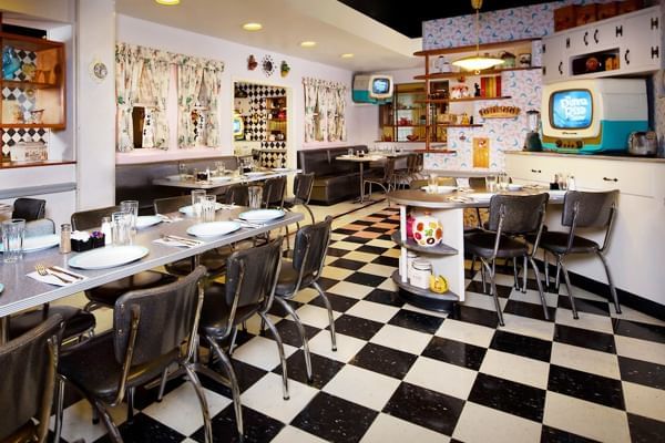 Dining area of 50’s Prime Time Cafe near Lake Buena Vista Resort Village & Spa