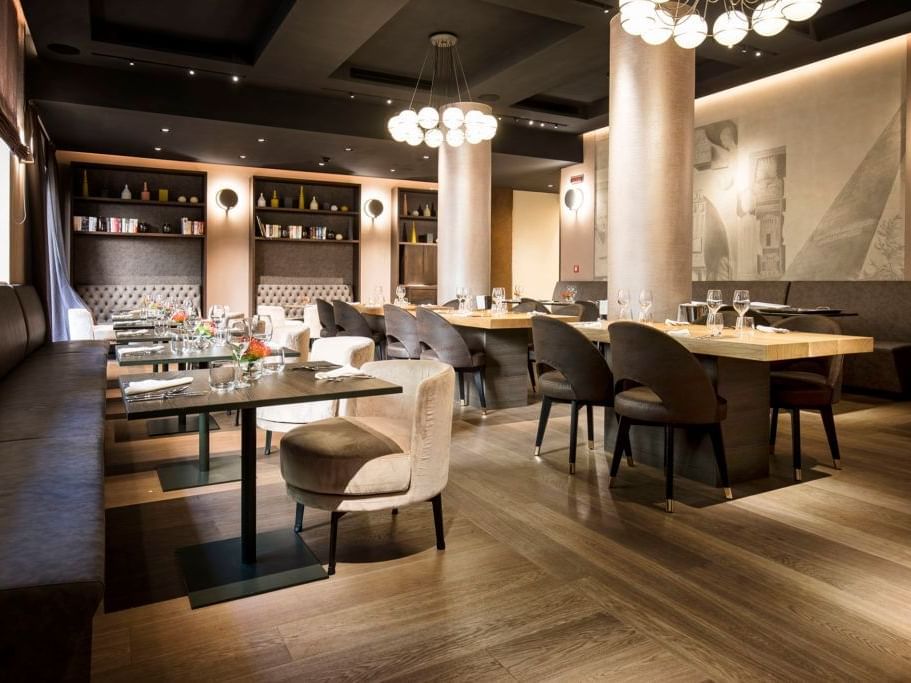 Interior of the well arranged dining area at EMME Restaurant