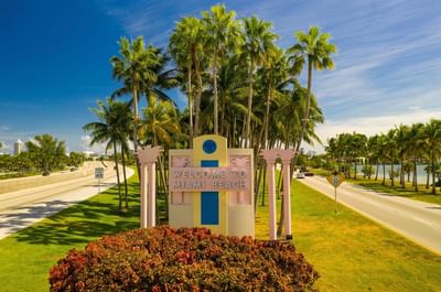 Welcome to Miami Beach board near Clevelander South Beach Hotel