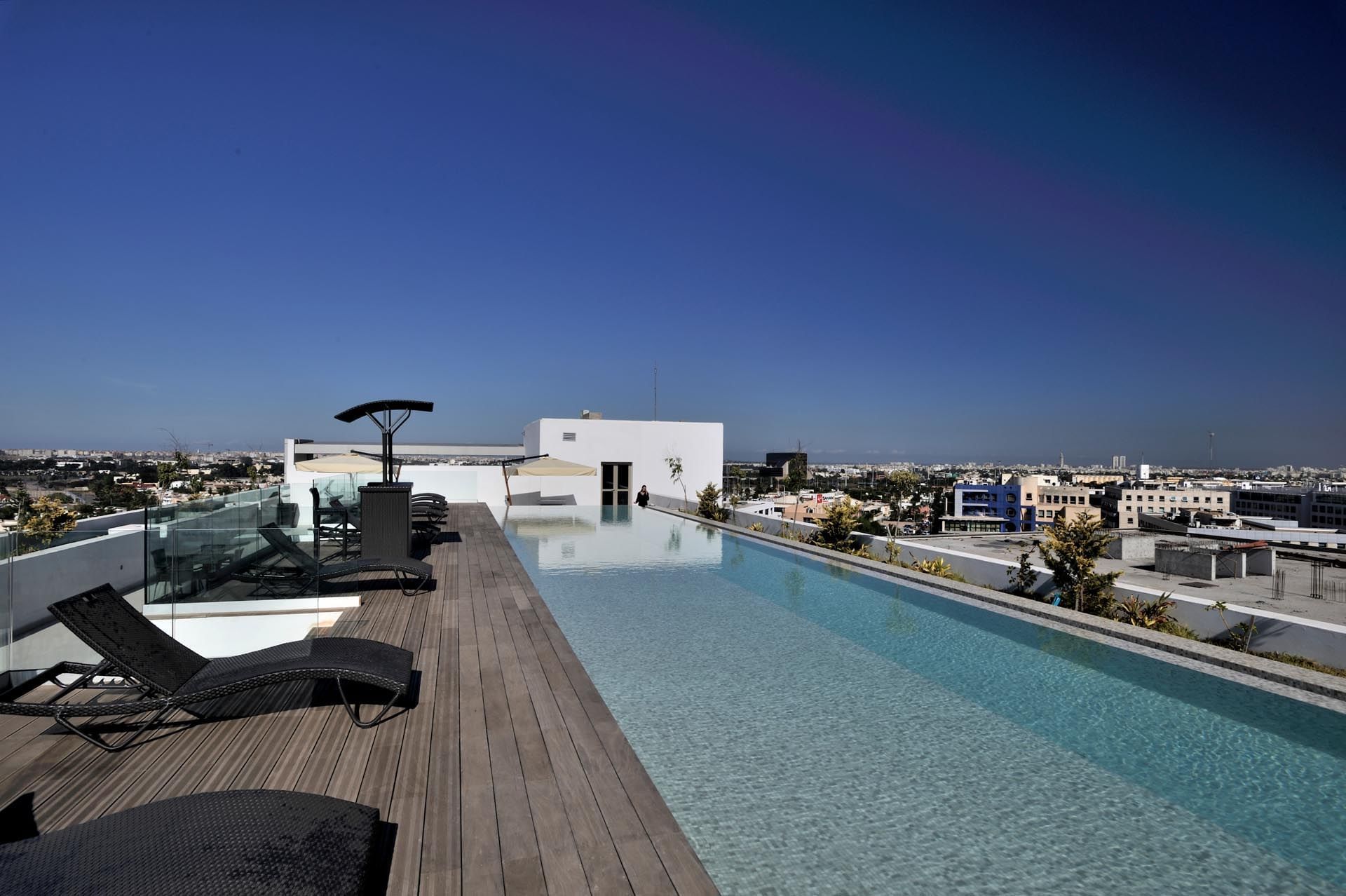 Rooftop Pool at Kenzi Sidi Maarouf Hotel in Casablanca, Morocco