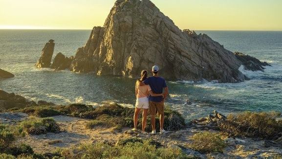 Couple at Sugarloaf Rock near Pullman Bunker Bay Resort