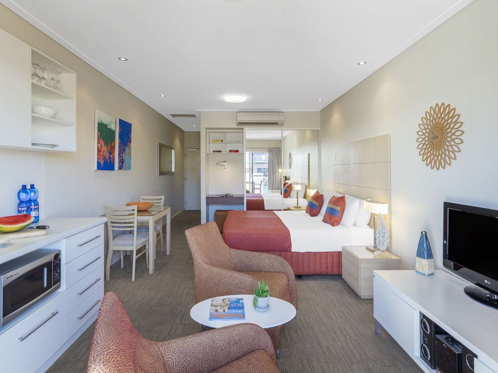 Bedroom & lounge in Studio Apartment at Nesuto Geraldton