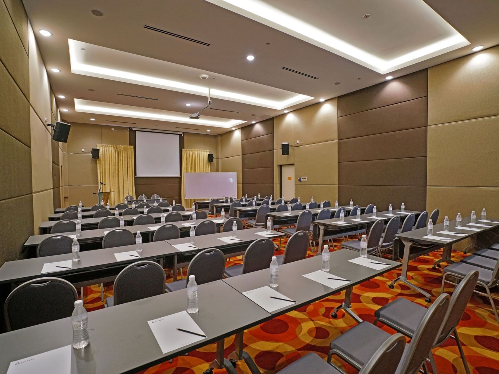 Classroom set-up with projector screen & carpeted floors in Function Hall at Cititel Express Ipoh