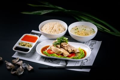 Rice with meat served at Carlton Hotel Bangkok Sukhumvit