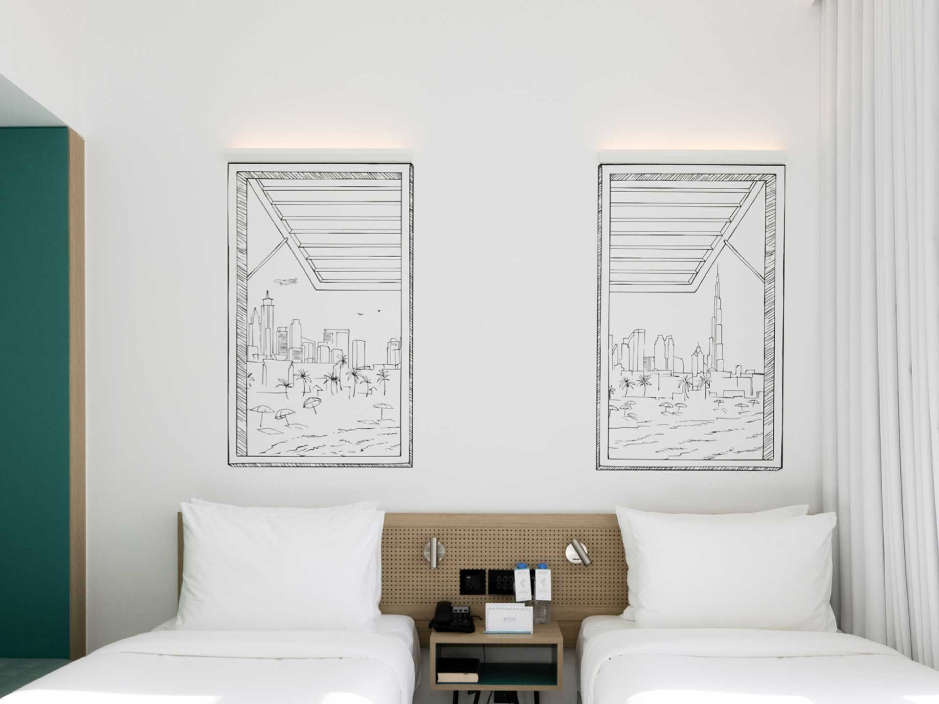 Standard Twin Room City View at ECOS Hotel Dubai