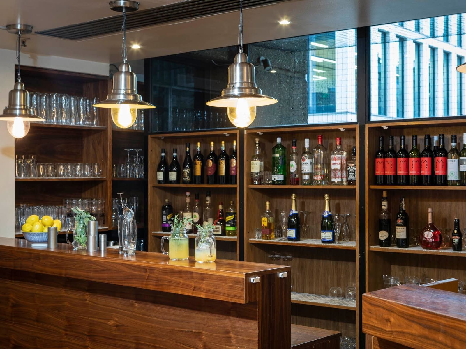 Bar counter in Sage & Chilli Restaurant at St. Giles London