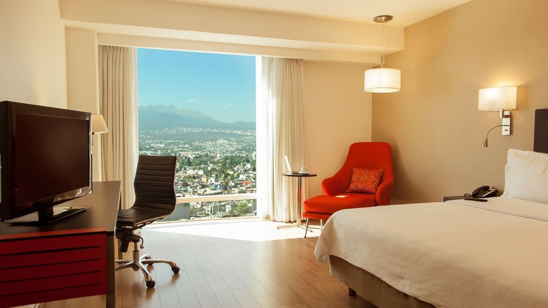 Interior of Superior Room with city view at Fiesta Inn