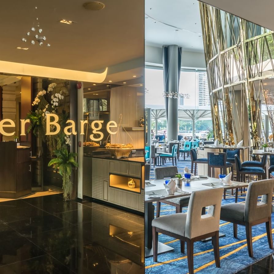 Interior of River Barge restaurant in Chatrium Hotel Bangkok
