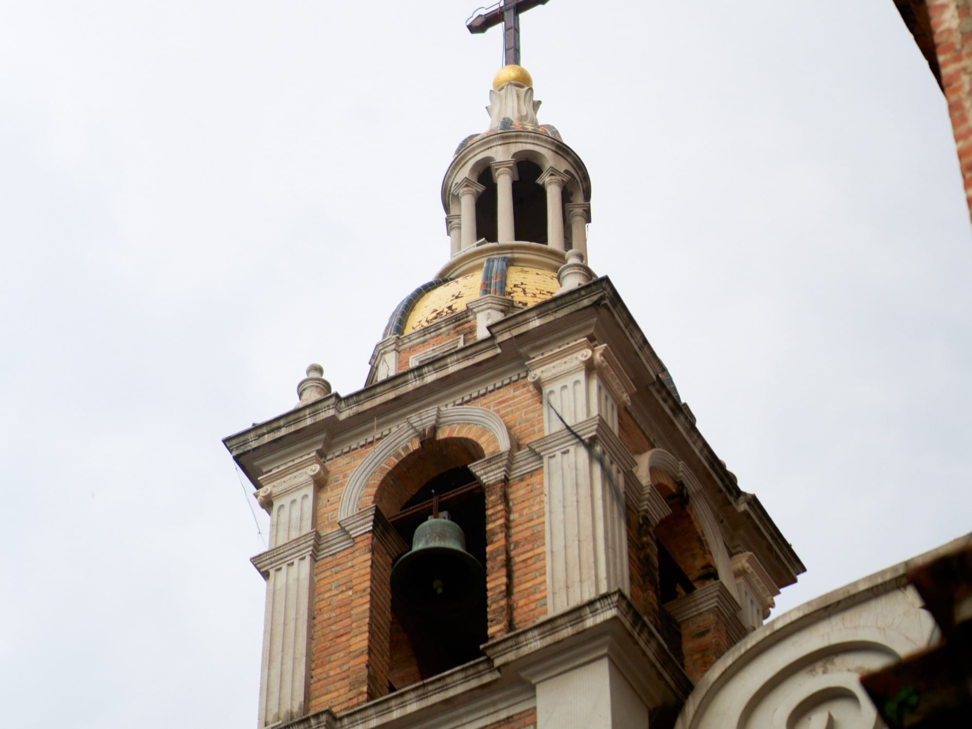 Historic church tower in Puerto Vallarta with colonial architecture and traditional Mexican design