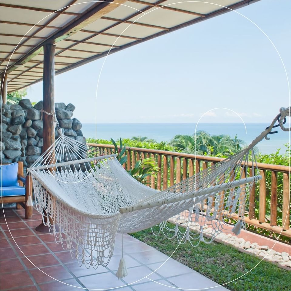 Closeup of a hammock in the balcony at Punta Islita Hotel