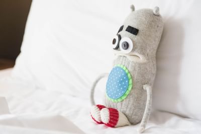 Closeup of a stuffed toy at Summit Lodge