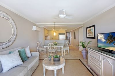 Living area of the 1 bedroom suite at Bougainvillea Resort