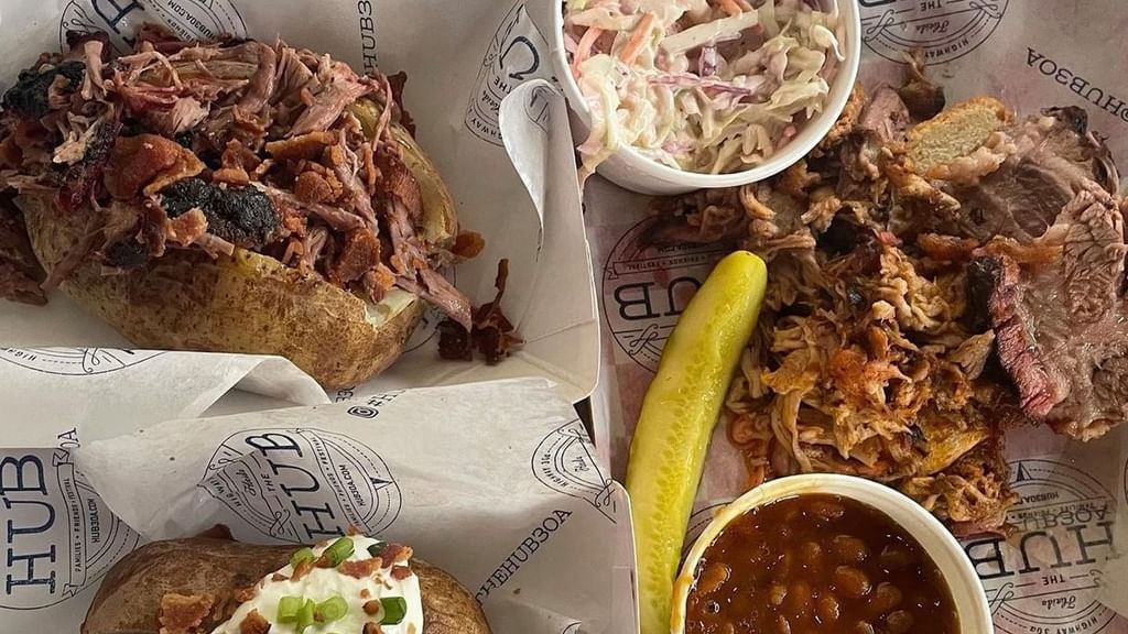 Close-up of dishes served in The Hub 30A at Watersound Inn