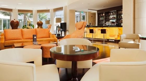 Interior of The Café Lounge with bar counter at Ana Hotels