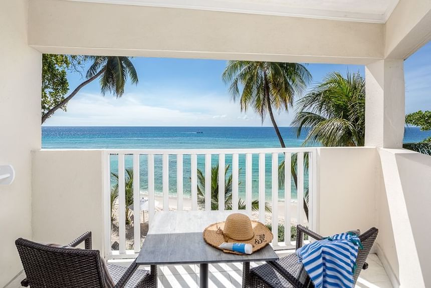 Oceanfront Room Balcony by the beach at Sugar Bay Barbados