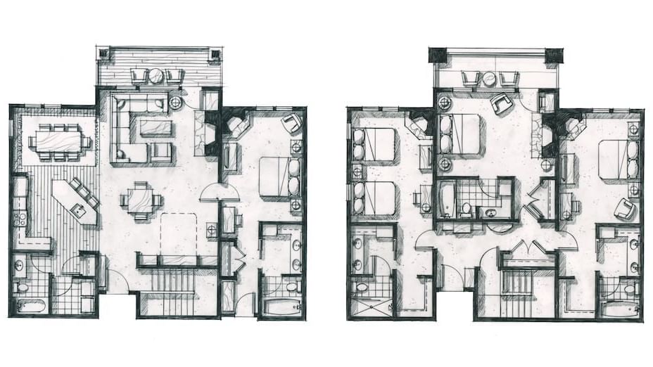 hotel suite rooms layouts