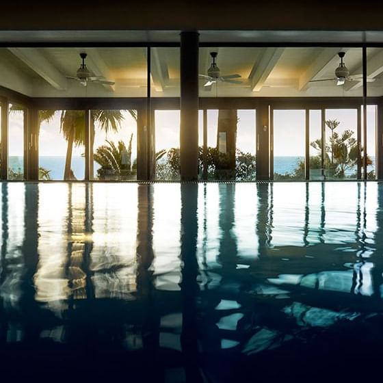 Indoor pool area with the ocean view at Marbella Club
