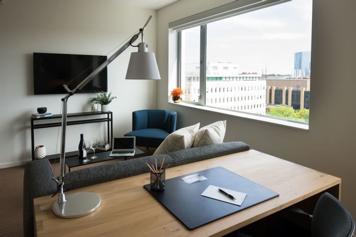 Double Room with a work desk by a window in The Study at University City