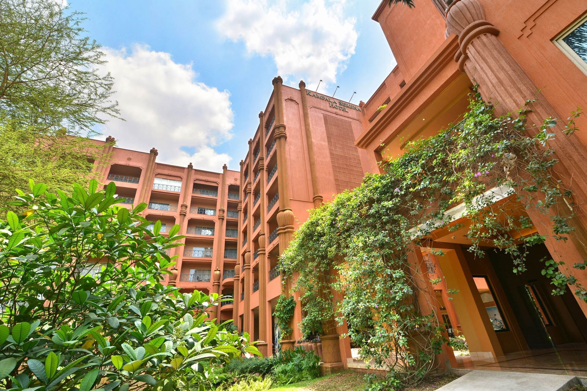 An Exterior view of Kampala Serena Hotel and plants