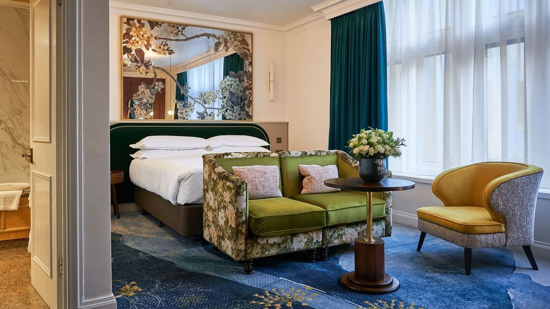 Comfy furniture & artistic architecture in Deluxe at The Capital Hotel London