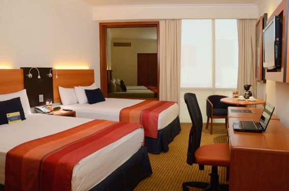 2-double beds & work desk, Executive Room at Hotel Guadalajara