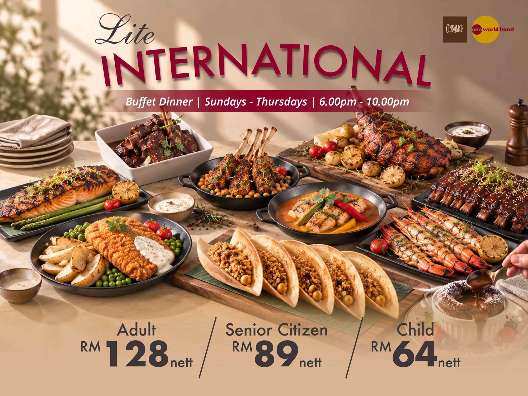 lite international buffet dinner