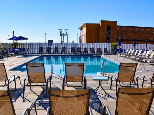 Outdoor Pool Deck of the Berkeley Oceanfront Hotel Asbury Park New Jersey Shore