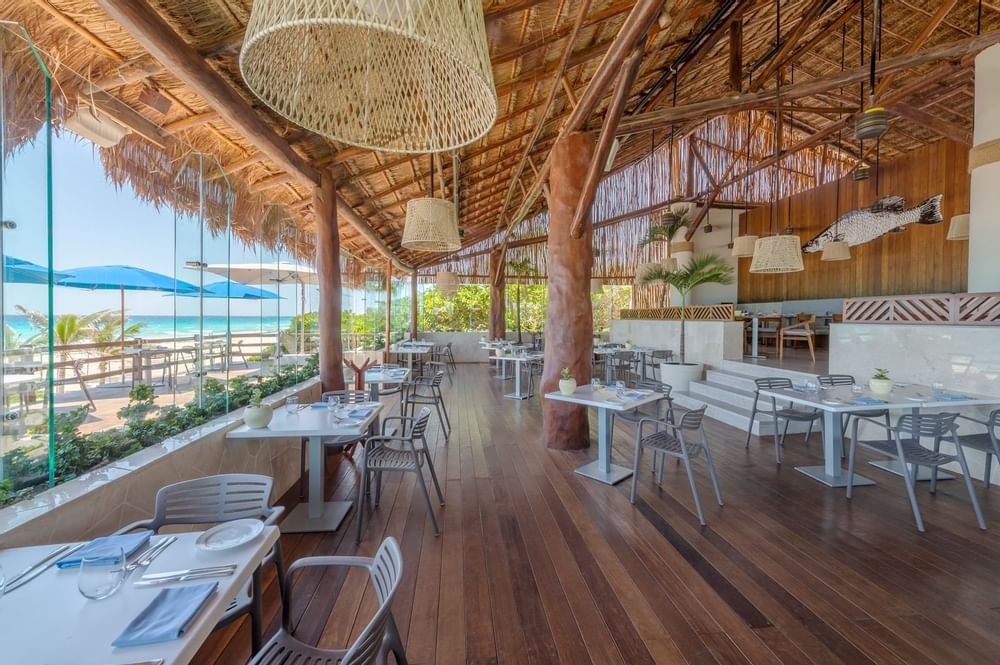 Azur Restaurant Dining area at Live Aqua Beach Resort Cancun