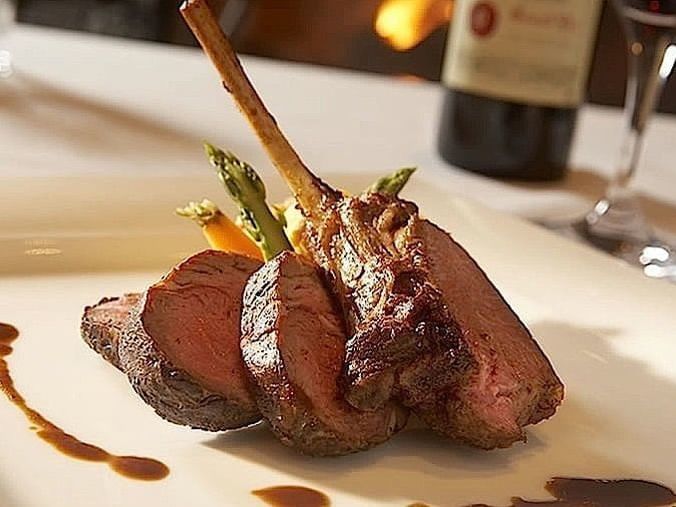Closeup of a steak dish served at Blackstone Mountain Lodge