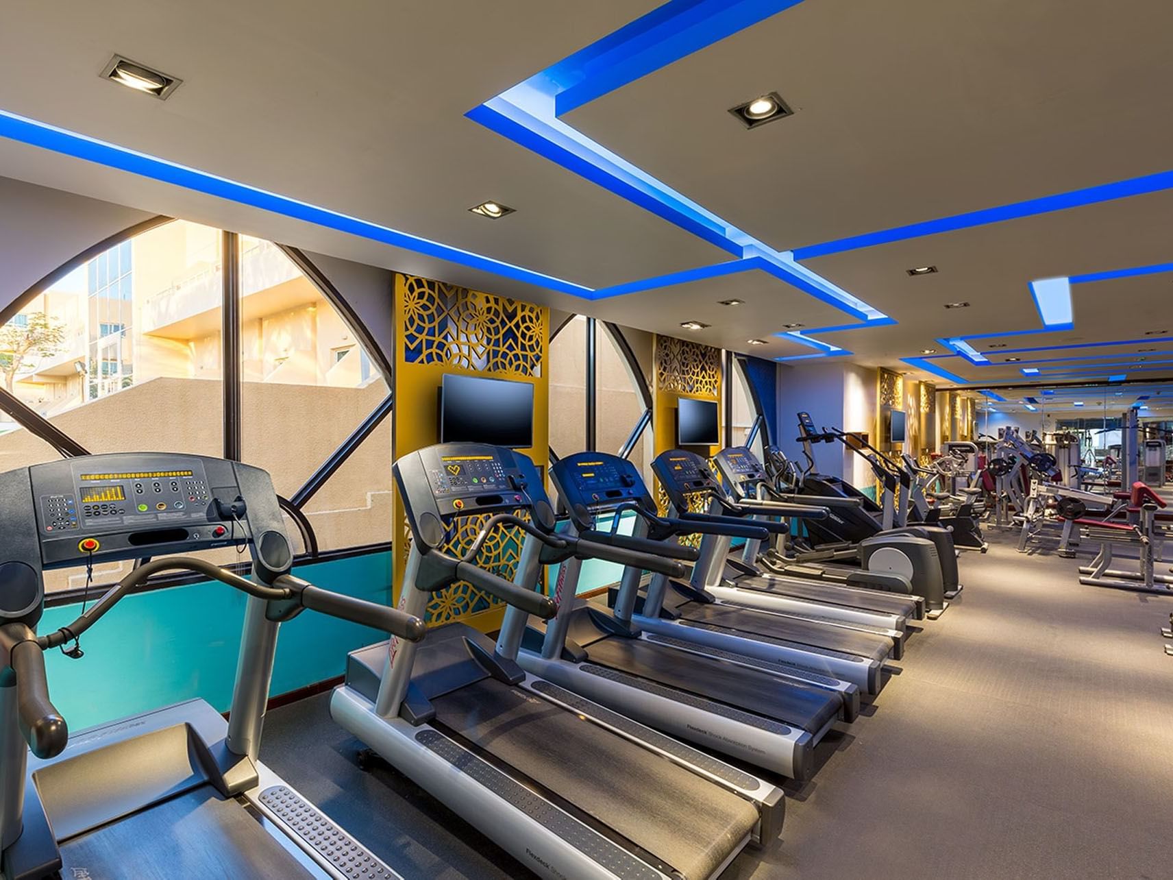 Fitness Zone with treadmills at Metropolitan Al Mafraq Hotel