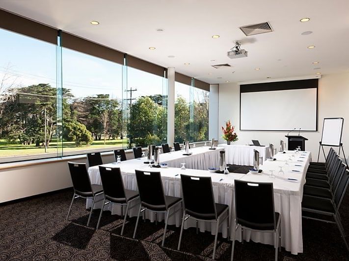 U-shaped table set-up in Park Room at Pullman Albert Park