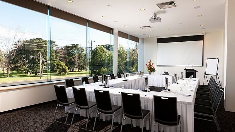 U-shaped table set-up in Park Room at Pullman Albert Park
