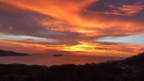 Distant view of the sunset near Villas Sol Beach Resort