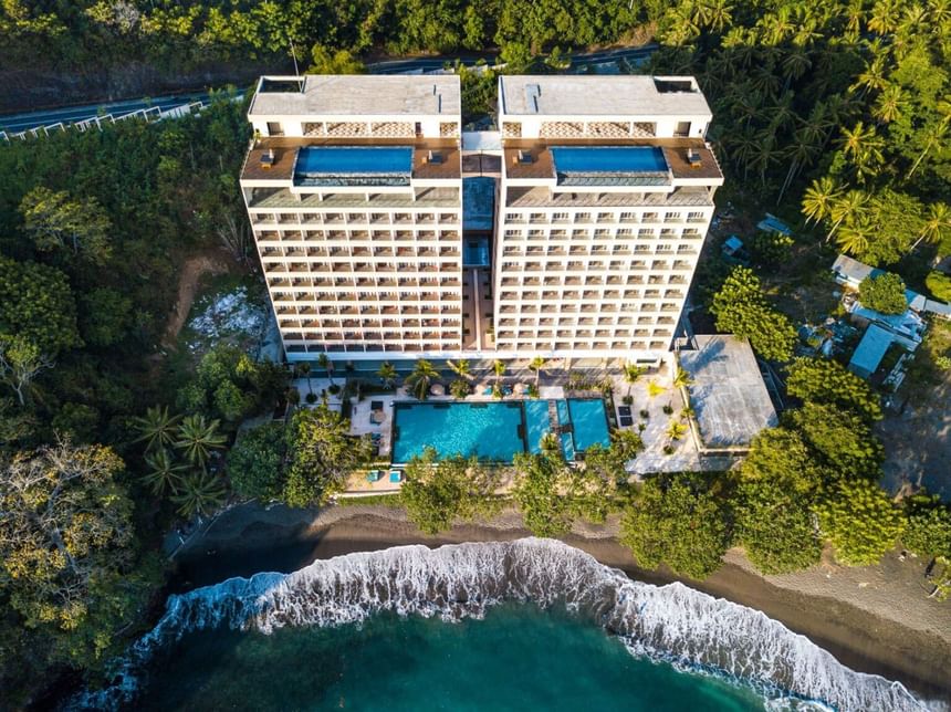Aerial view of the hotel building at LK Resort Senggigi Lombok