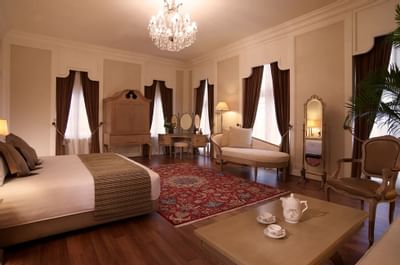 Vintage bedroom furniture in Heritage Room at Goodwood Hotel