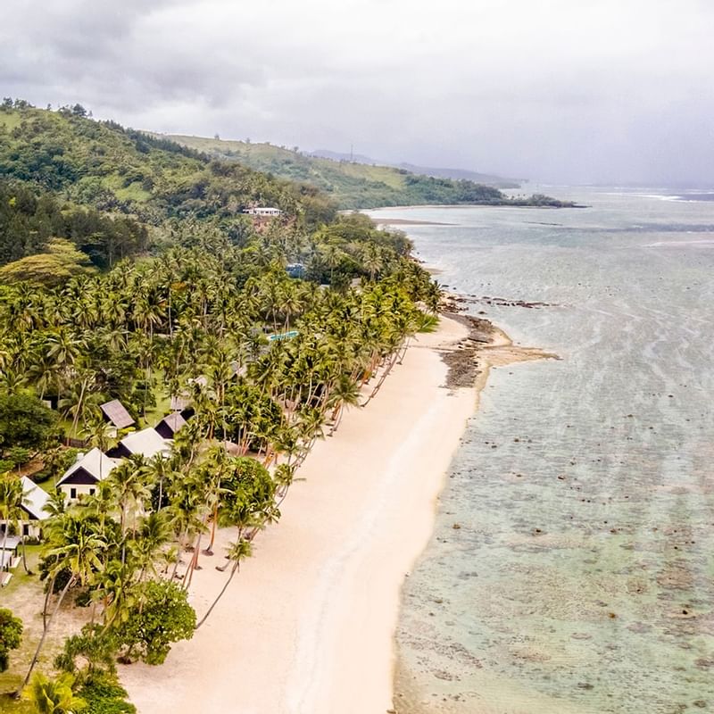 Aerial view of beach coast at Tambua Sands Beach Resort