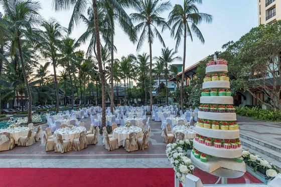 Outdoor Wedding set-up at Chatrium Hotel Royal Lake Yangon