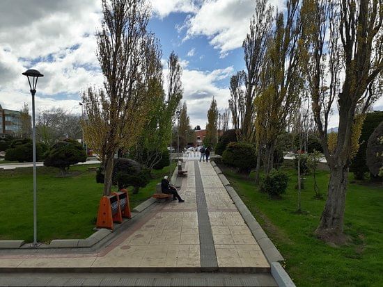 A sidewalk in Main Square near NOI Indigo Patagonia