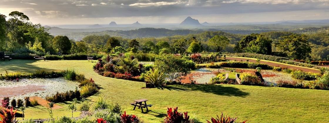 Aerial view of the Maleny Botanic Gardens near Novotel Sunshine Coast Resort