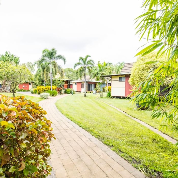 Lawn along the pathway of Darwin Airport Hotels