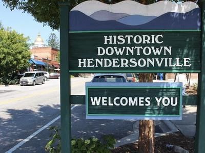 Historic Downtown Hendersonville board near Mountain Inn & Suites