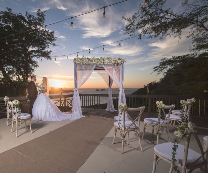 Wedding ceremony set-up with sea view at Villas Sol Beach Resort