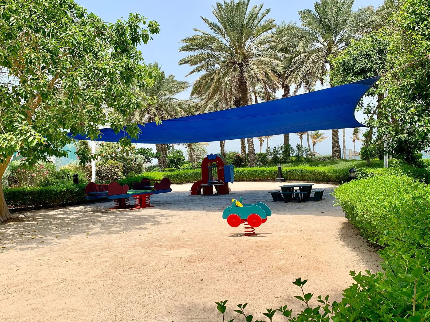 The exterior view of the Kid's club area at Ajman Hotel