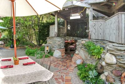 Outside patio of restaurant