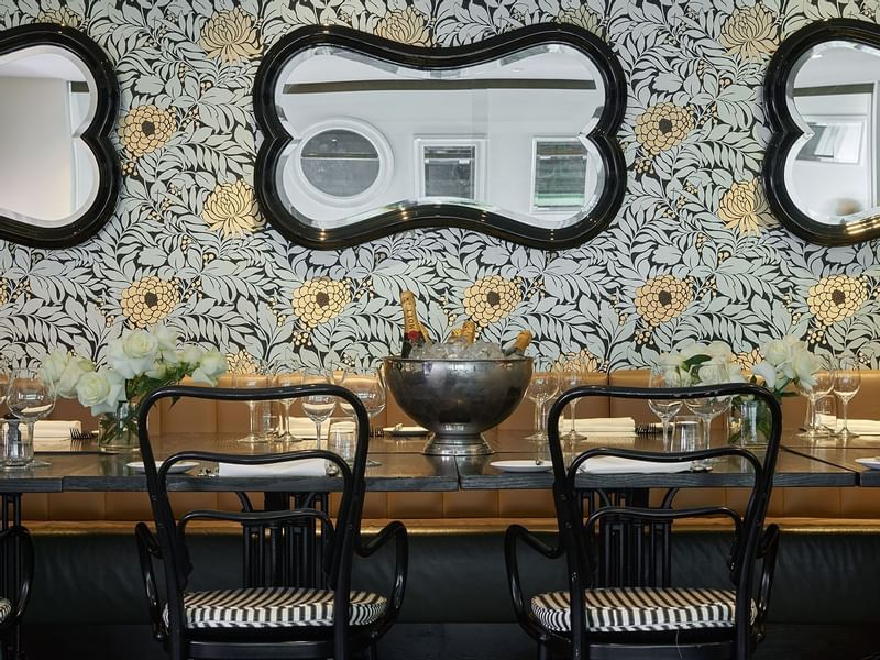 Tables arranged in Bistro Guillaume at Crown Hotels